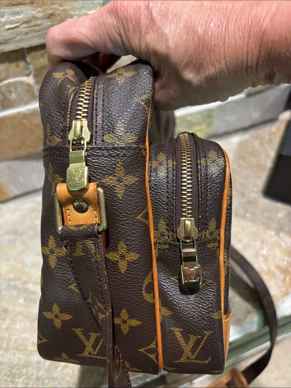 Louis Vuitton Monogram Canvas Nile Crossbody Bag in Brown and Tan